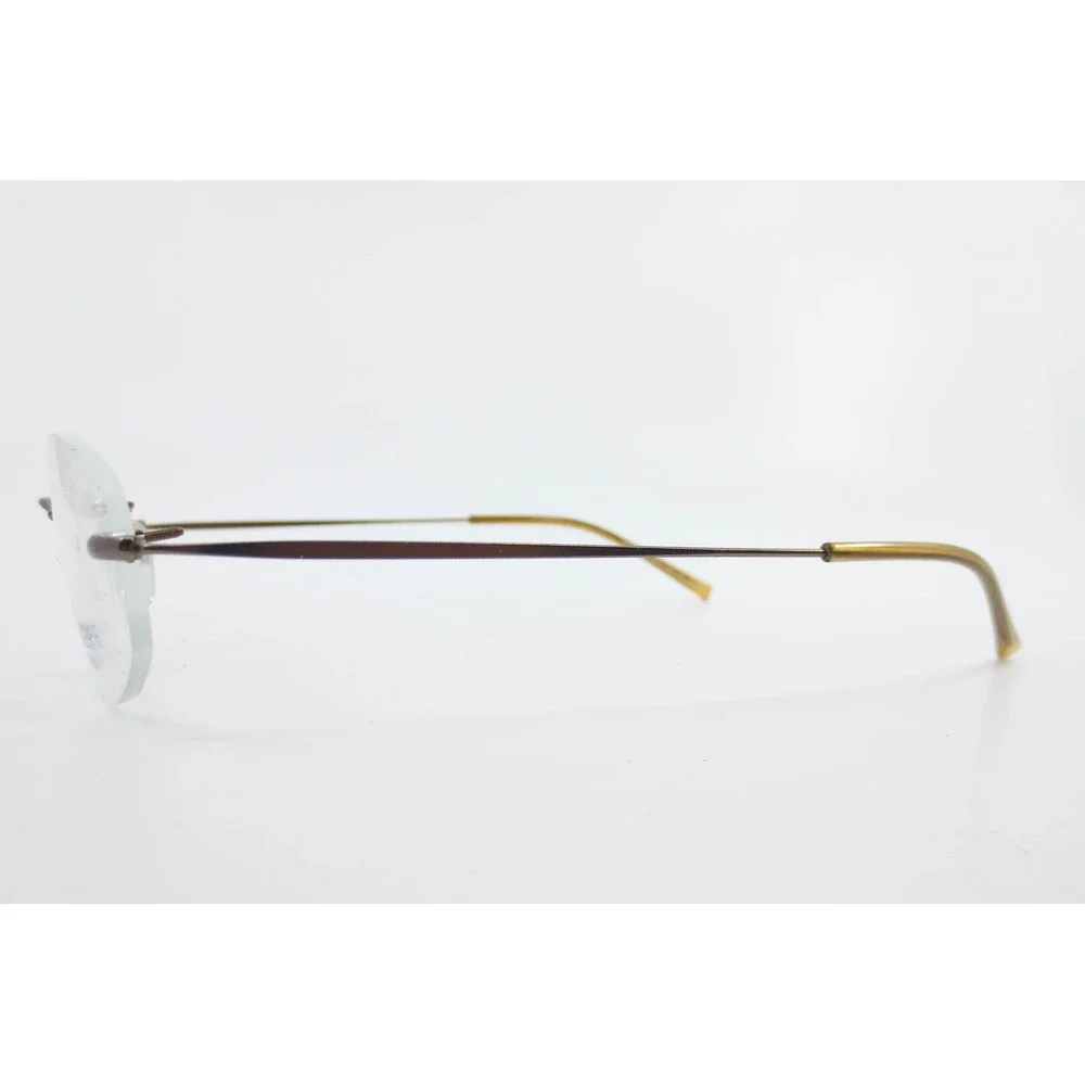 Hoya Premier Collection HP2077 C4668 Rimless Eyeglasses Bronze Amber Italy 48-18